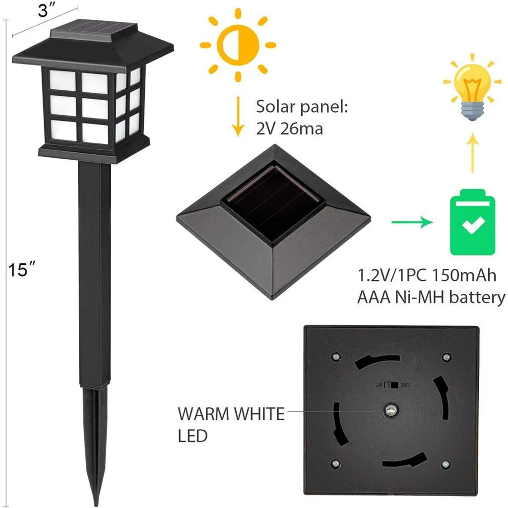 Solar Pathway Lights Outdoor 2/4/8/16 Pack Waterproof Led Solar Walkway Lights for Garden Landscape Path Yard Patio Driveway