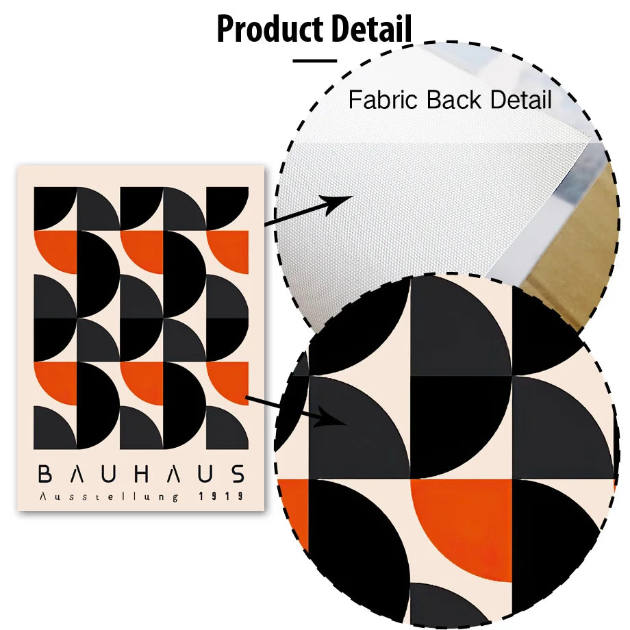 Bauhaus Geometric Abstract Canvas Wall Art Print