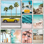 Summer Beach Palm Tree Canvas Wall Art Print