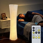 Minimalist Paper Floor Lamp With Remote Dimming