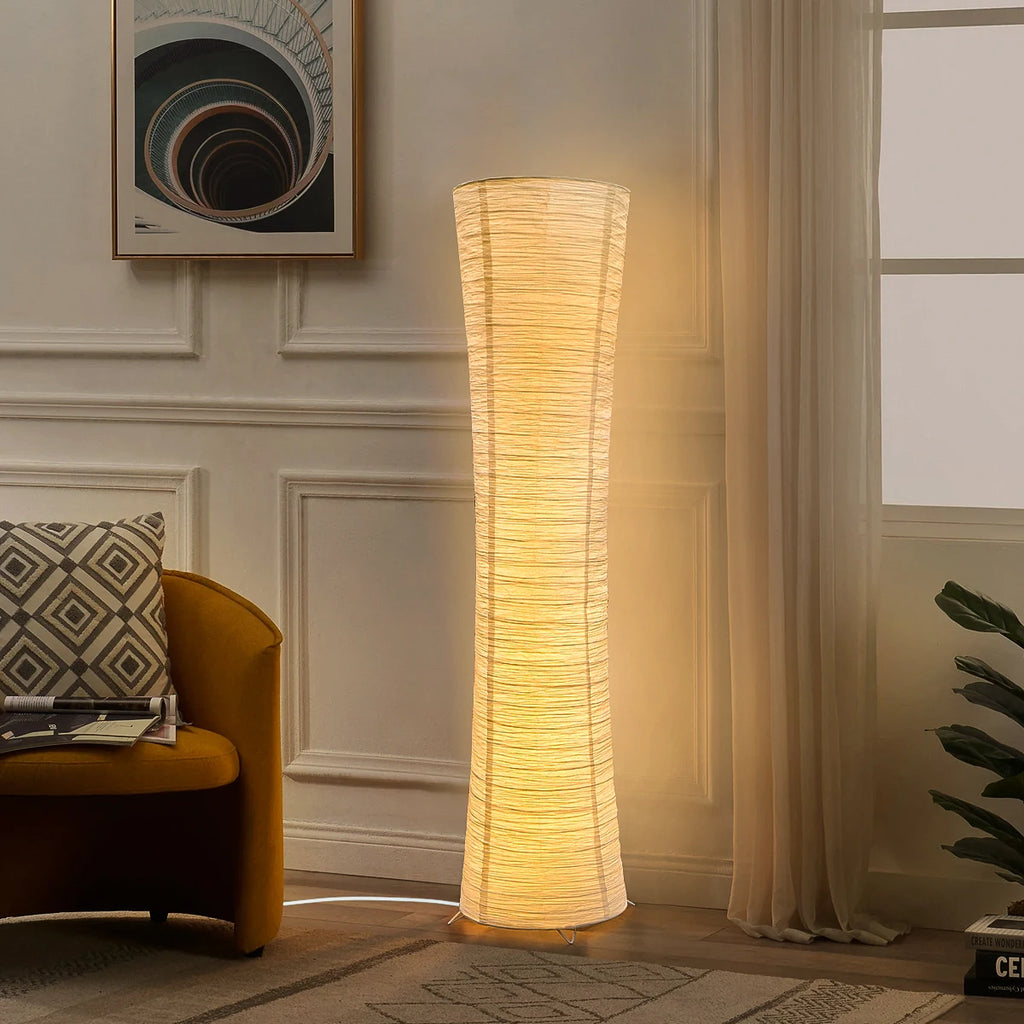 Minimalist Paper Floor Lamp With Remote Dimming