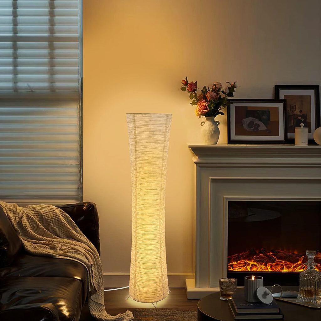 Minimalist Paper Floor Lamp With Remote Dimming
