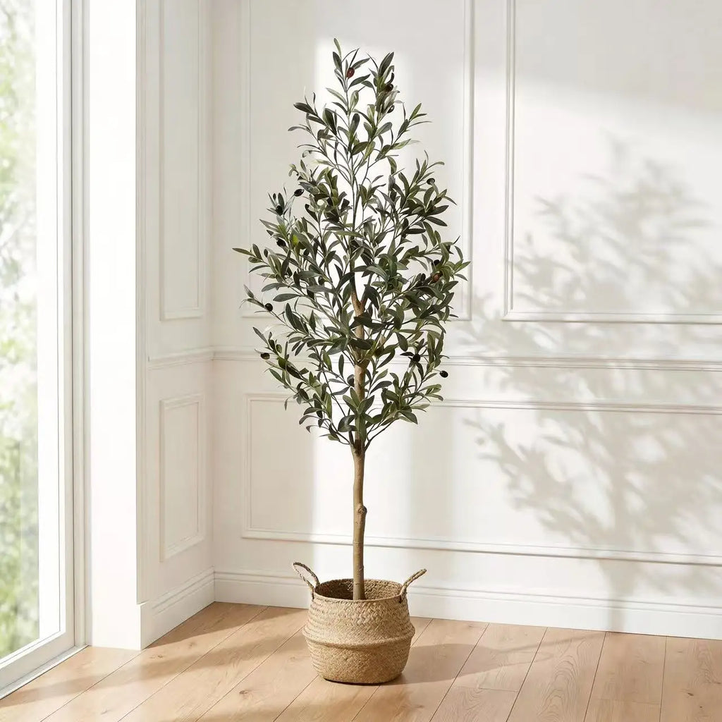Artificial Olive Tree With Wood Trunk for Home & Office Decor