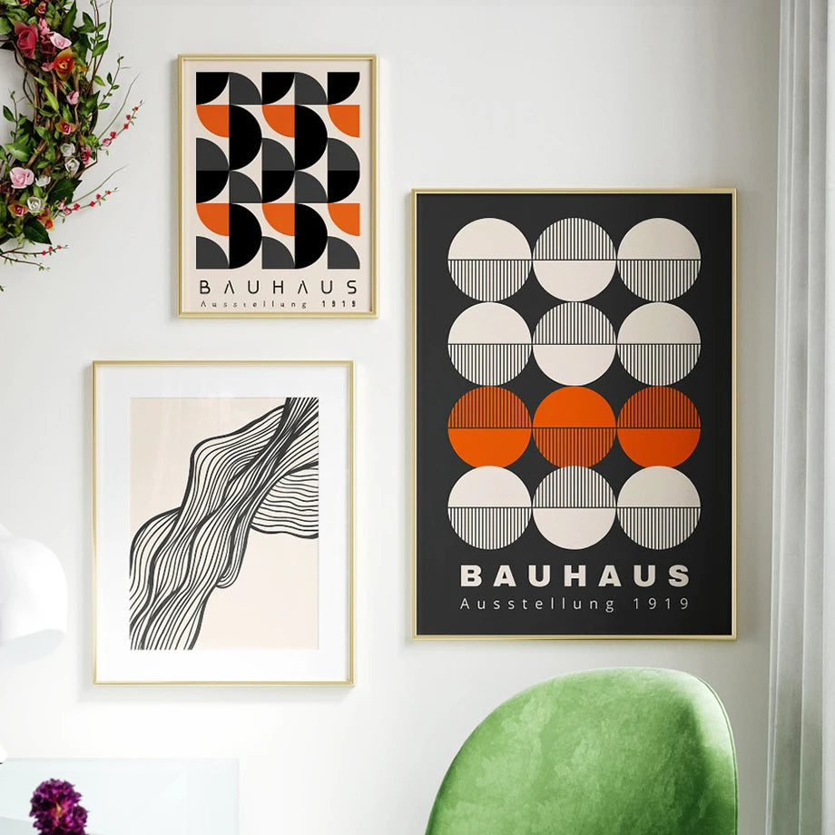 Bauhaus Geometric Abstract Canvas Wall Art Print