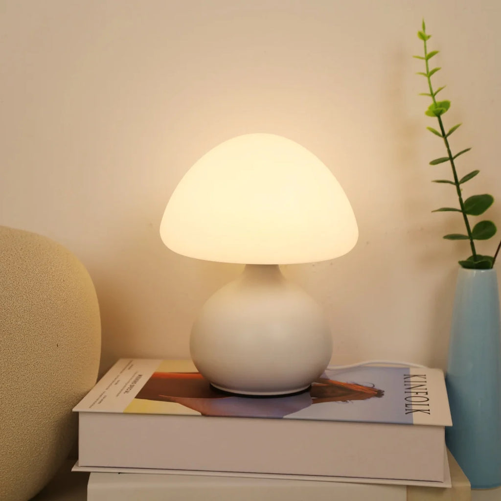 Modern Mushroom Table Lamp With 3-Color Dimming