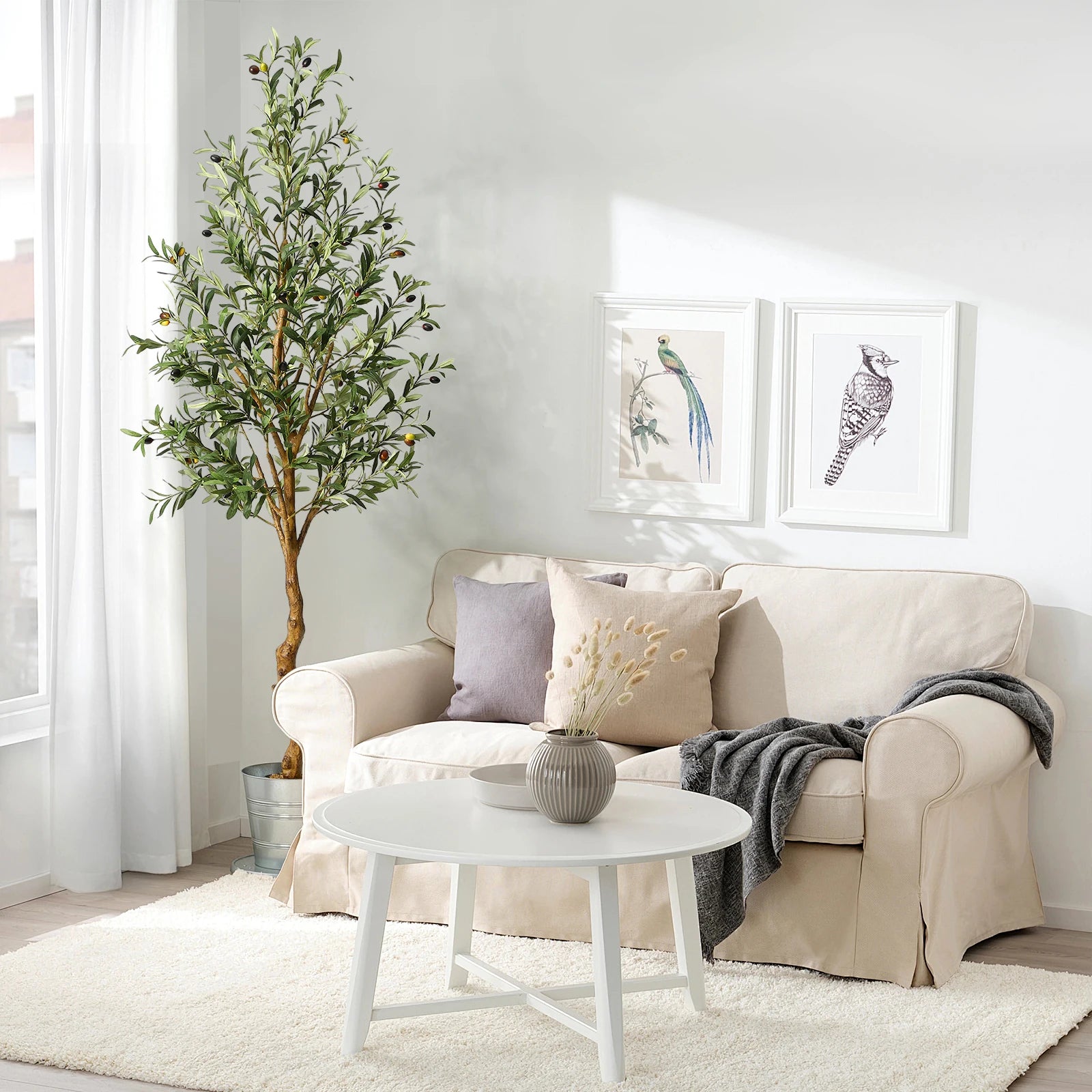 Artificial Olive Tree With Wood Trunk for Home & Office Decor