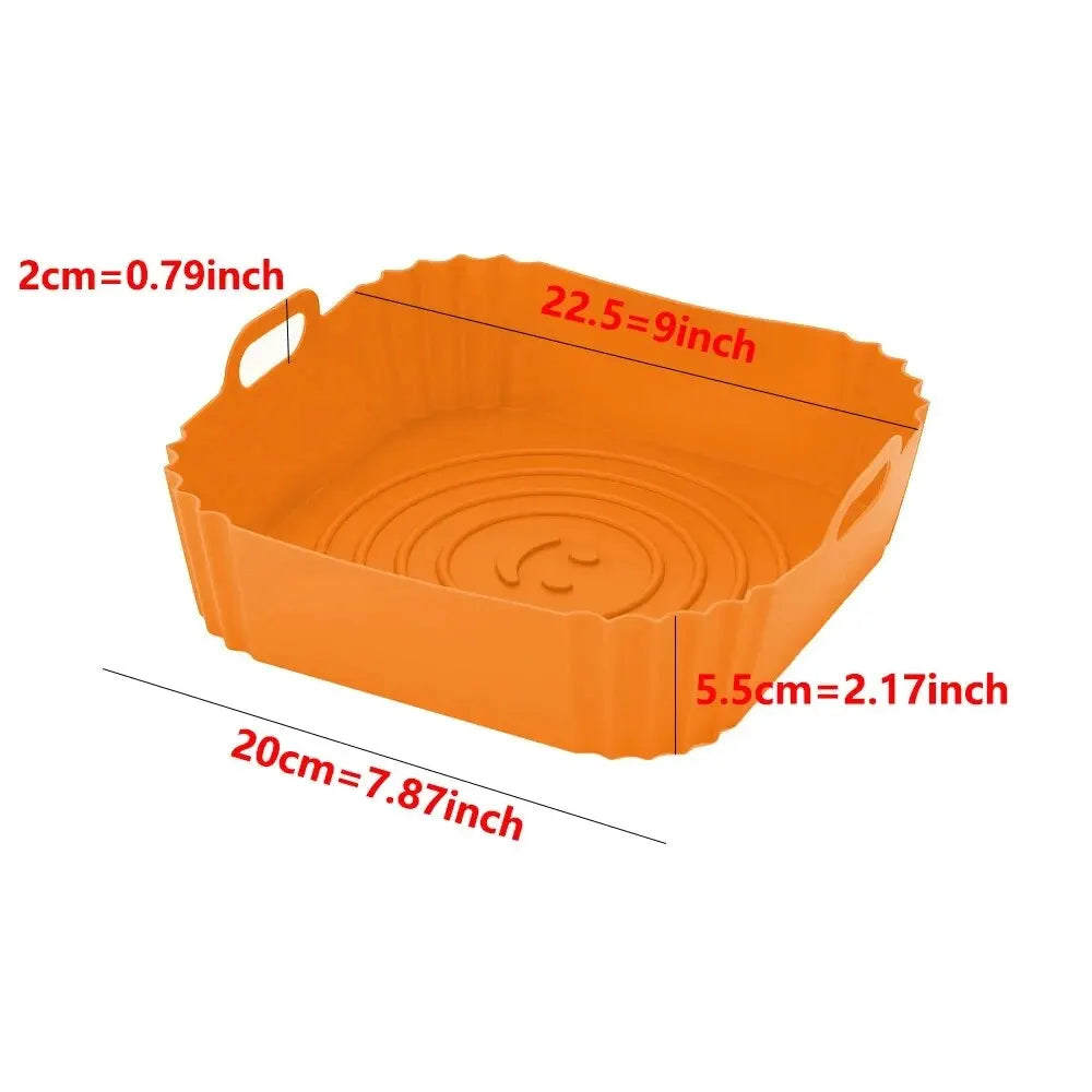 Reusable Silicone Air Fryer Pan Liner Baking Basket
