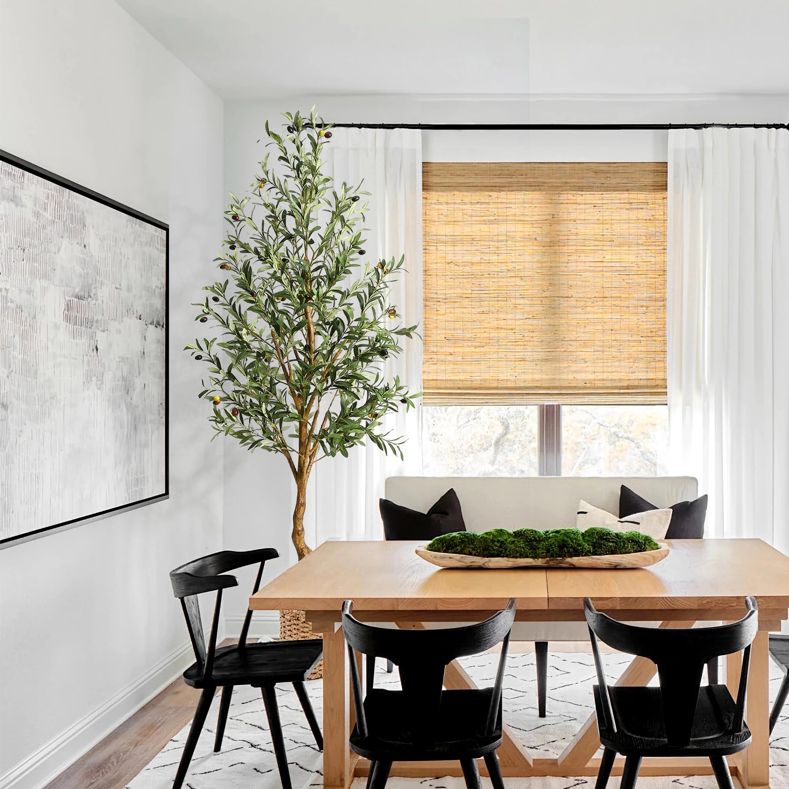 Artificial Olive Tree With Wood Trunk for Home & Office Decor