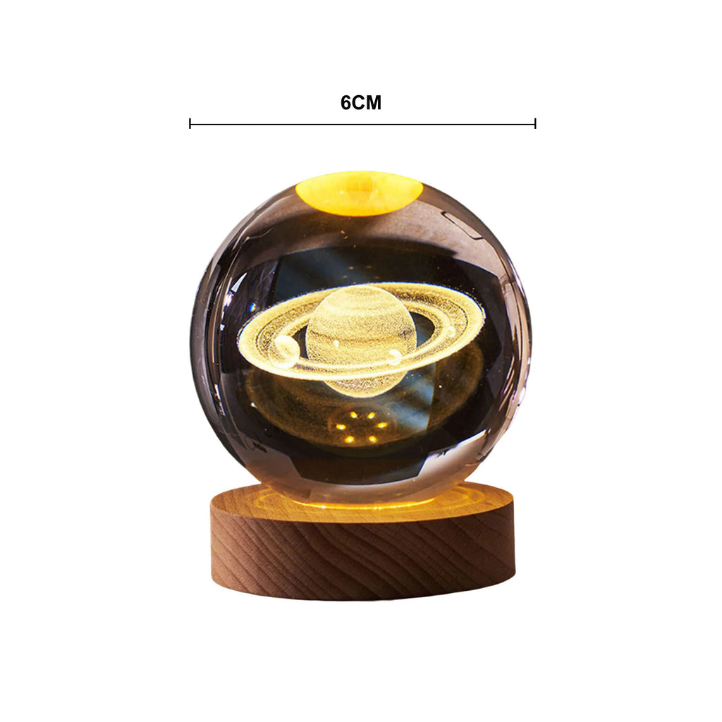 Solar Crystal Ball Night Light – Cosmos Desk Ornament