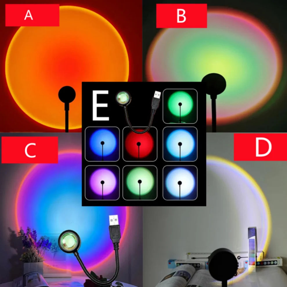 LED Sunset Projection Lamp Night Light for Room Decor